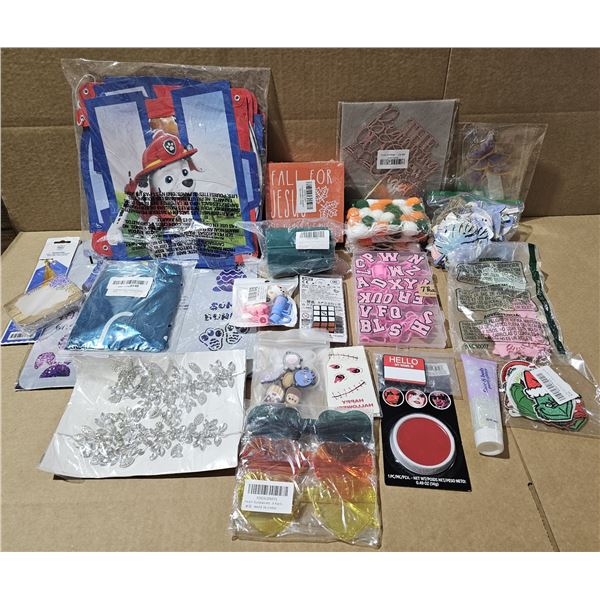 unused party decorations, birthday banners, blow up animal, Halloween