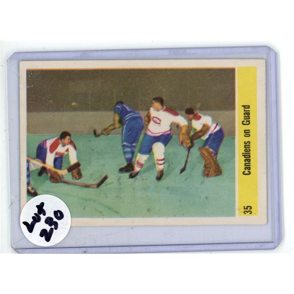 1958/59 Parkhurst Canadiens on Guard card #35