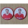 Image 1 : 1968/69 Shirriff hockey coin Terry Harper #12, John Ferguson #10