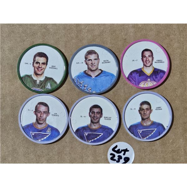 Six 1968/69 Shirriff hockey coins