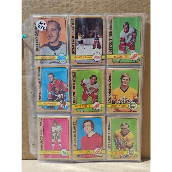 1972/73 OPC hockey cards 18 cards