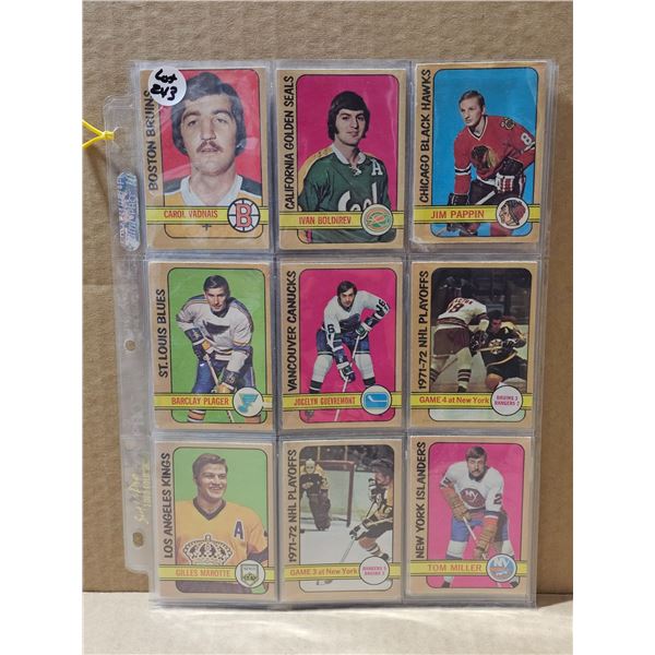 1972/73 OPC hockey cards 18 cards