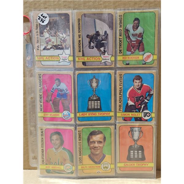1972/73 OPC hockey cards 18 cards
