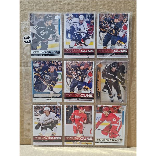Nine Upper Deck Young Guns Rookie cards various years and teams