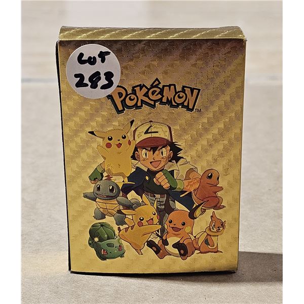 Box of Pokemon Gold metallic cards 26 various cards unofficial