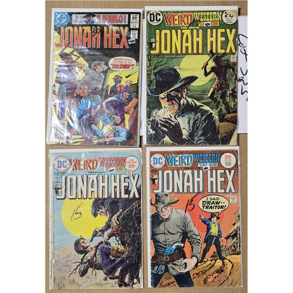 Four DC Jonah Hex comics in bags with backboards