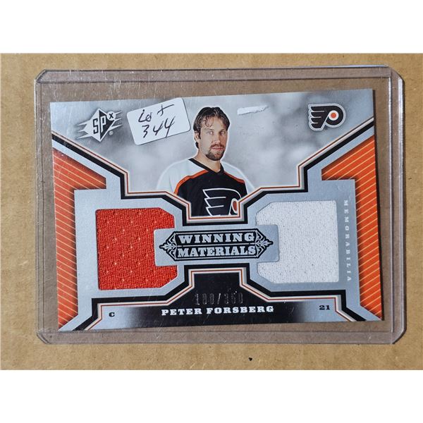 2005/06 Upper Deck SPX Winning Materials card Peter Forsberg #180/350