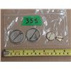 Image 4 : Lot of pins- 2 curl-o-rama, Massey Ferguson button pins- 1964, 1965, and 2 misc. pins