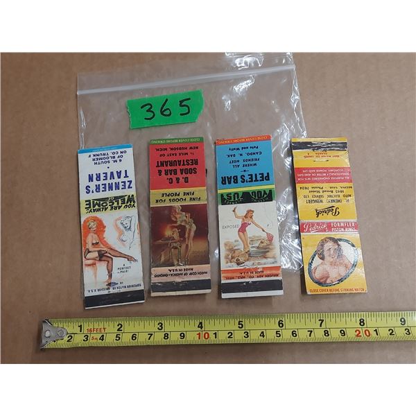 4 pin up girl match books - empty