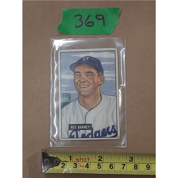 1951 Bowman Rex Barney #153 Brooklyn Dodgers