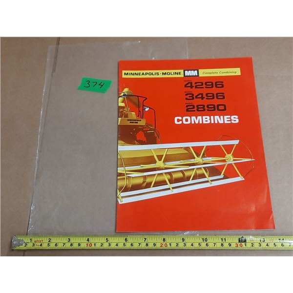 Minneapolis- moline combines brochure
