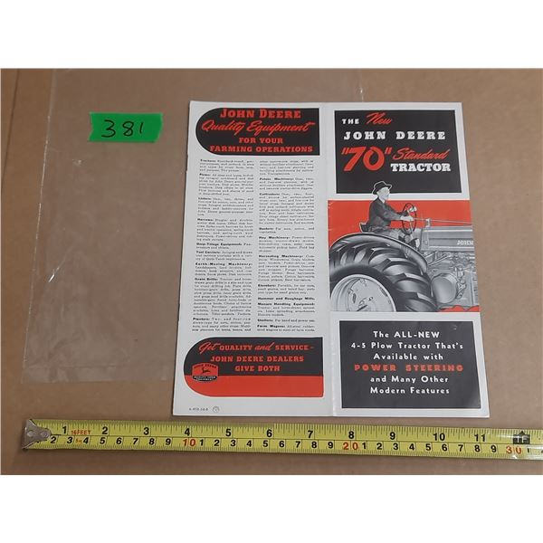The new John Deere 70 standard tractor brochure