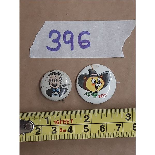 2 Kellogg's pop pin 1 stamp 1945 harold teen