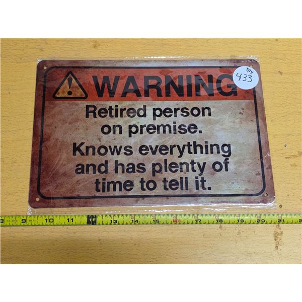 Warning retired person