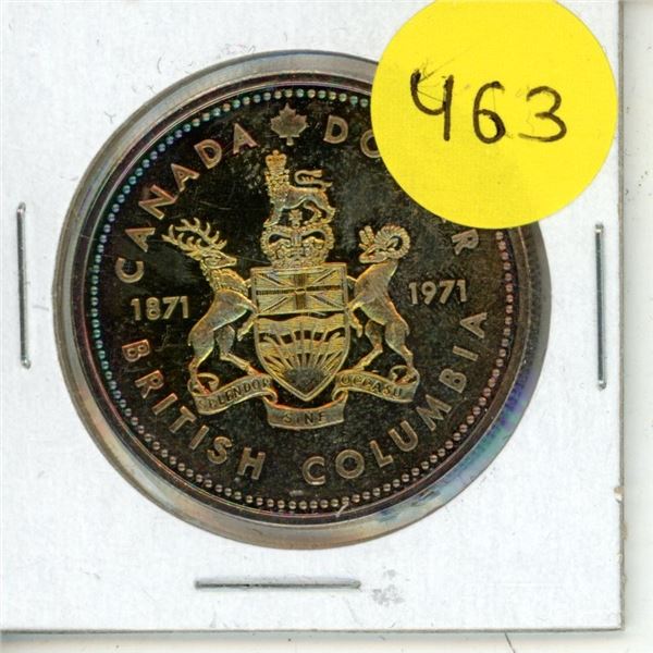 1971 Canada - British Columbia Silver One Dollar.