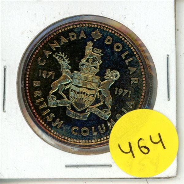 1971 Canada - British Columbia Silver One Dollar.