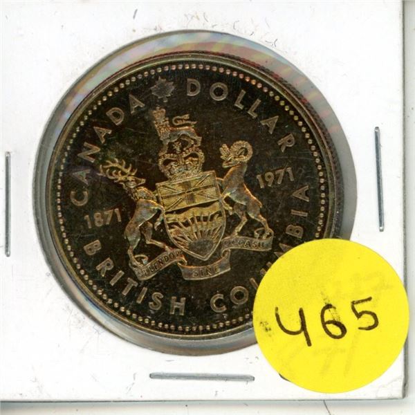 1971 Canada - British Columbia Silver One Dollar.