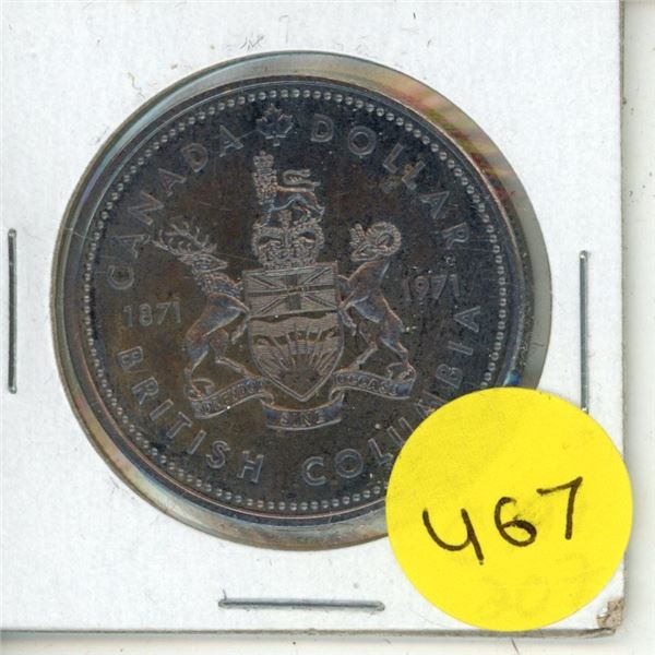 1971 Canada - British Columbia Silver One Dollar.