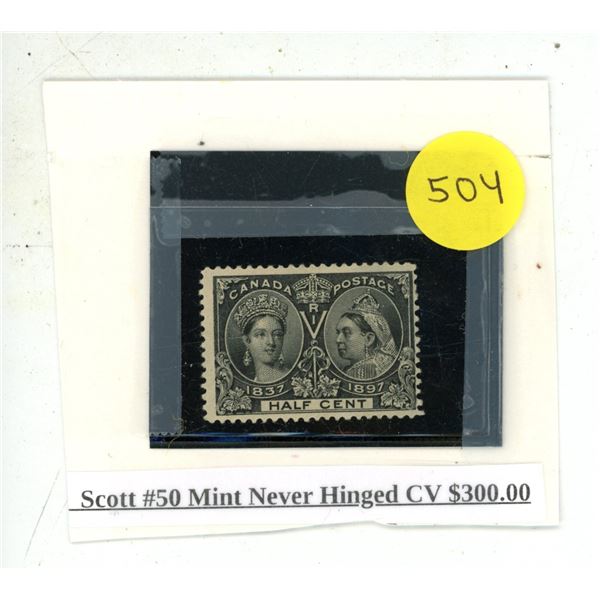 Scott #50 Mint Never Hinged CV $300.00.