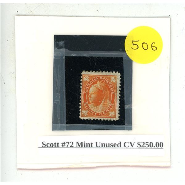Scott #72 Mint Unused CV $250.00.