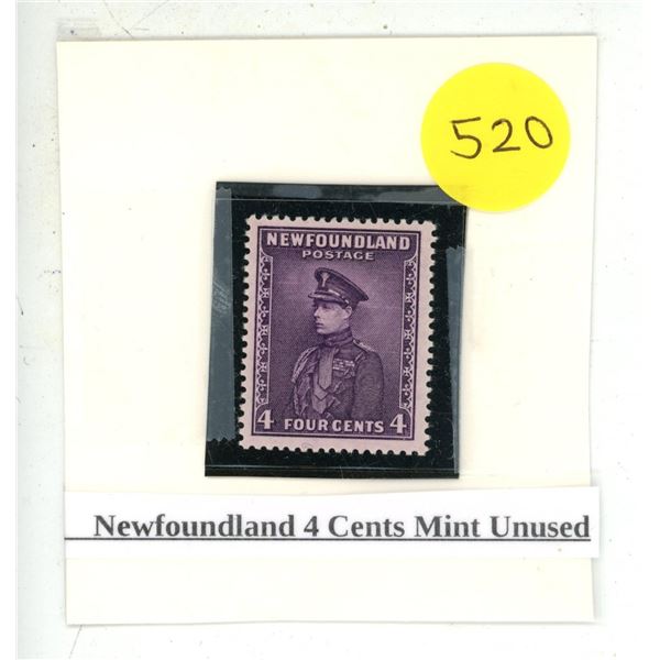 Newfoundland 4 Cents Mint Unused.