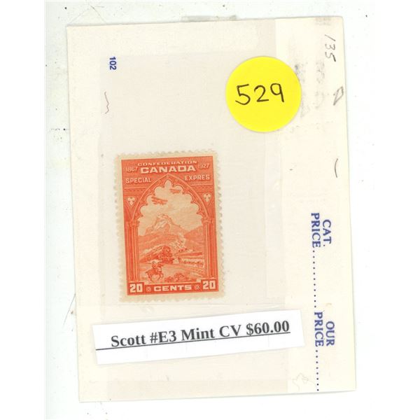 Scott #E3 Mint CV $60.00.