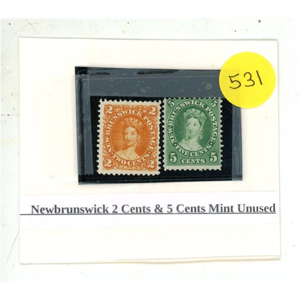New Brunswick 2 Cents & 5 Cents Mint Unused.