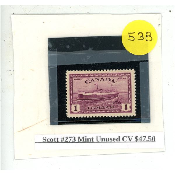 Scott #273 Mint Unused CV $47.50.