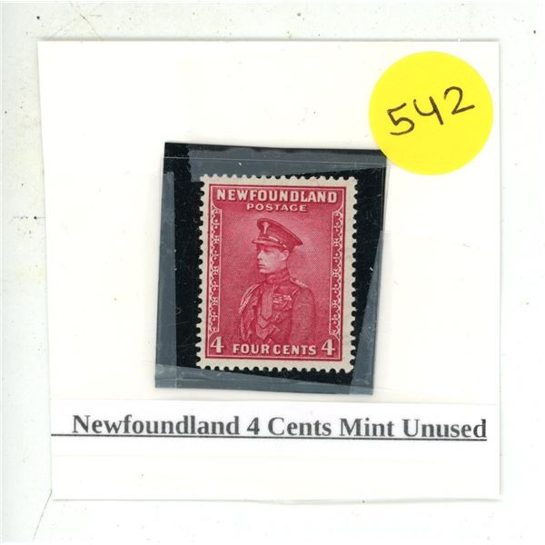 Newfoundland 4 Cents Mint Unused.