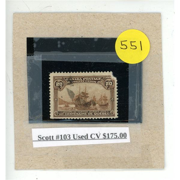 Scott #103 Used CV $175.00.