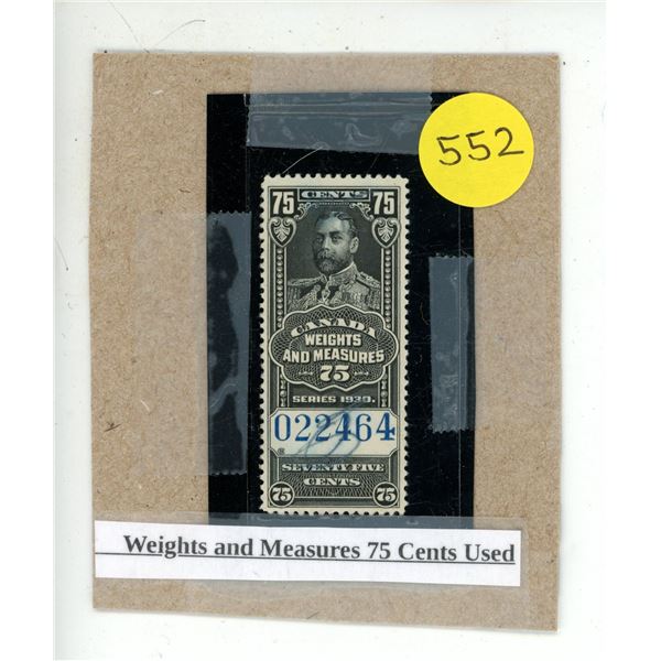 Weights and Measures 75 Cents Used.