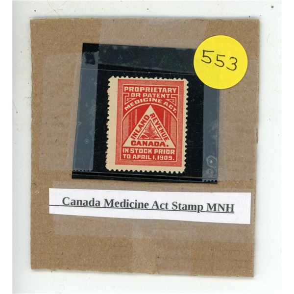 Canada Medicine Act Stamp MNH.
