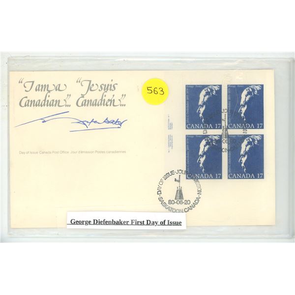 George Diefenbaker First Day of Issue.