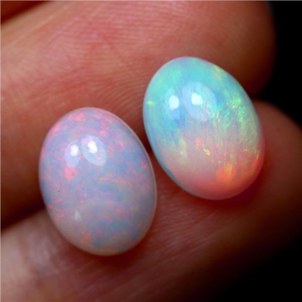 3.99 ct Certified Bright Flash Opal gemstone Pair ($3,491 Appraisal)