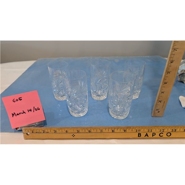 Set of 5 Pinwheel Crystal Tumblers