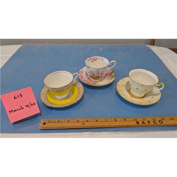 Three Teacups Made in England