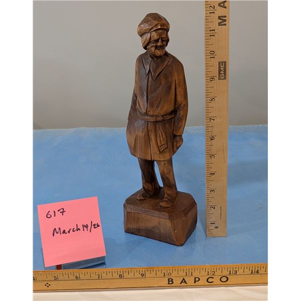 Wood Folk Figure with Caron Name