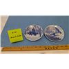 Image 1 : Two Porcelain Plates. Fox and American Dipper. Made by Porsgrund Norway.