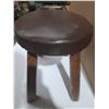 Image 6 : Vintage Wooden Shoe Shine Stand or Boot Jack with a Padded Seat.