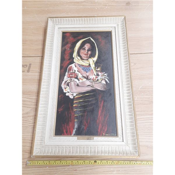 Framed Art of Woman by Susan Olah. (30.5" X 18.5")
