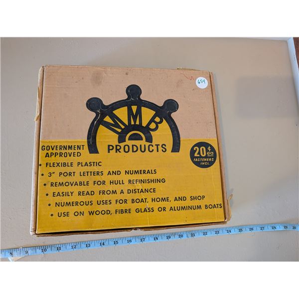 Display box with 3" plastic port numbers