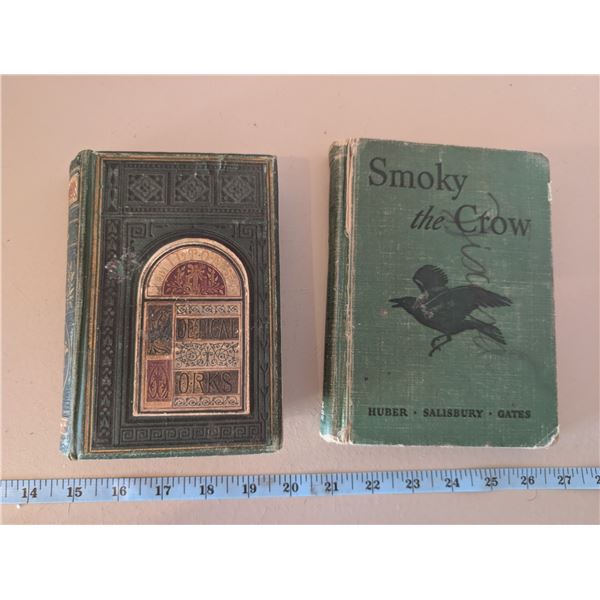 Antique Poetical Works of Milton book dated 1875 with gilded edges, Smoky and the Crow Core Vocabula