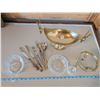 Image 1 : Brass and Crystal pieces with ornate flatware
