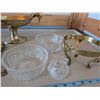 Image 2 : Brass and Crystal pieces with ornate flatware