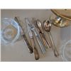 Image 4 : Brass and Crystal pieces with ornate flatware