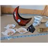 Image 2 : McMaster Pottery moon shaped planter, incense holder, crystal in pyramid decoration