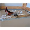 Image 5 : McMaster Pottery moon shaped planter, incense holder, crystal in pyramid decoration