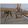 Image 2 : Brass stands, light globe, flower aquarium in box