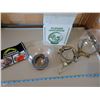 Image 3 : Brass stands, light globe, flower aquarium in box
