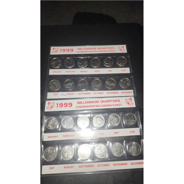 Two 1999 Millennium 12 Months Quarter Sets